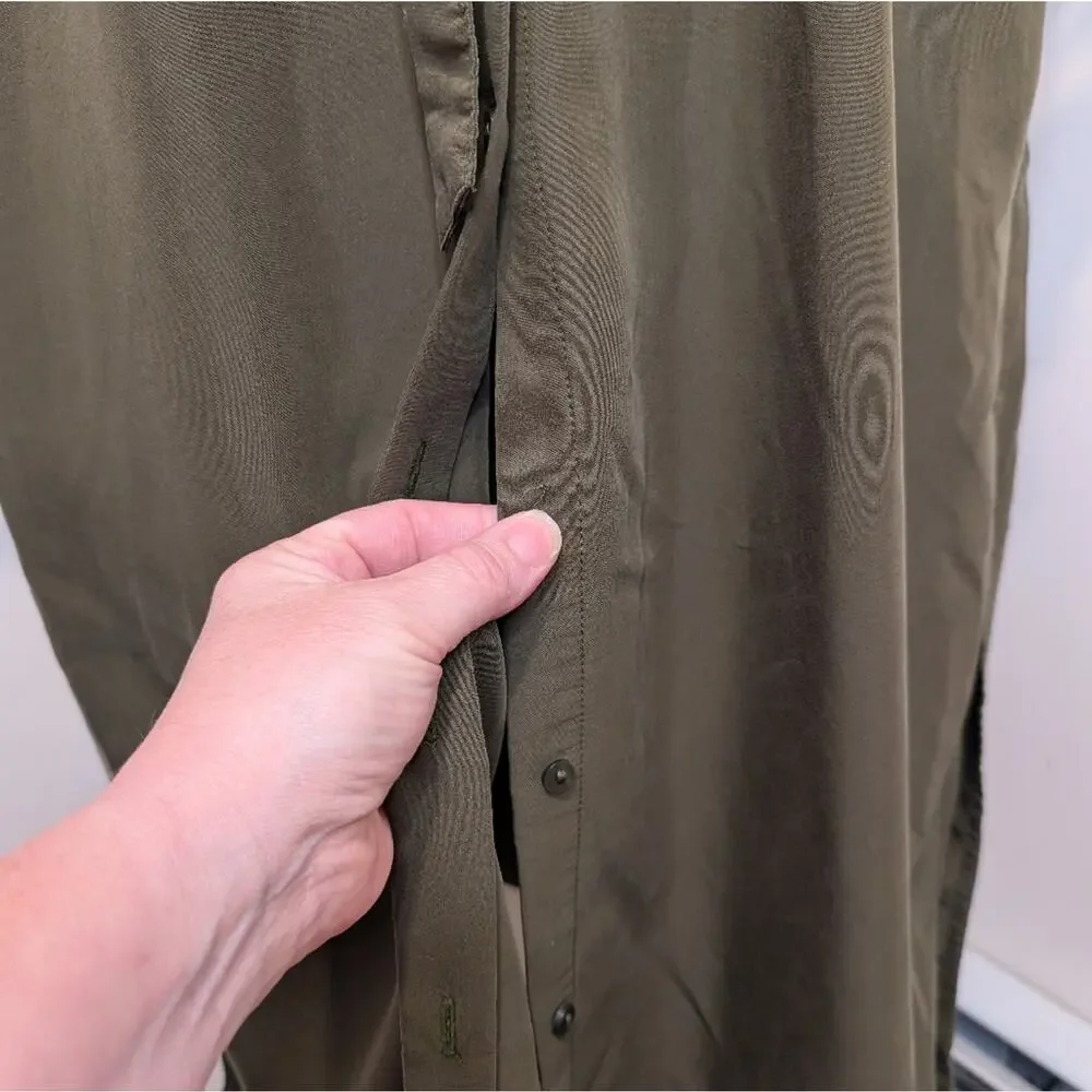 Old Navy Utility Midi Short Dress With Belt medium Army Green